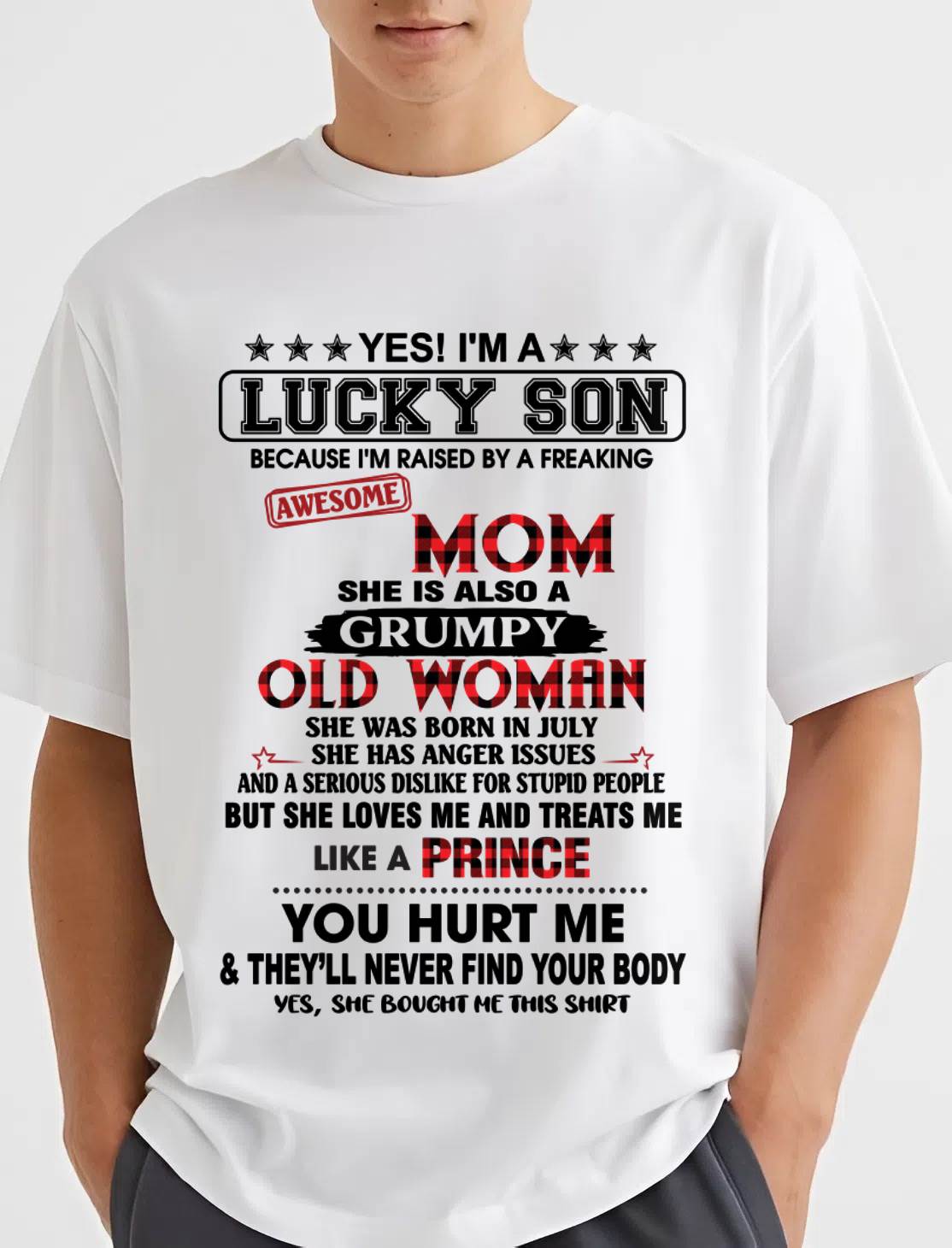 JULY - LUCKY SON – PROUD TO BE RAISED BY AN AWESOME MOM - FROM MOM - TLEE07 (SKU2603-106-07)