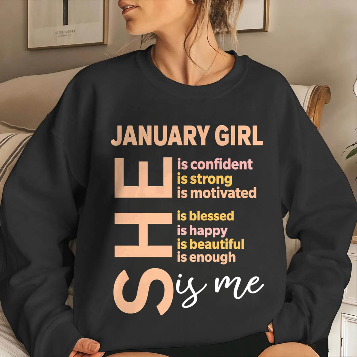 JANUARY GIRL - SELF LOVE TYPOGRAPHY - FOR WOMEN - TLEE01 (SKU2606-255-01)