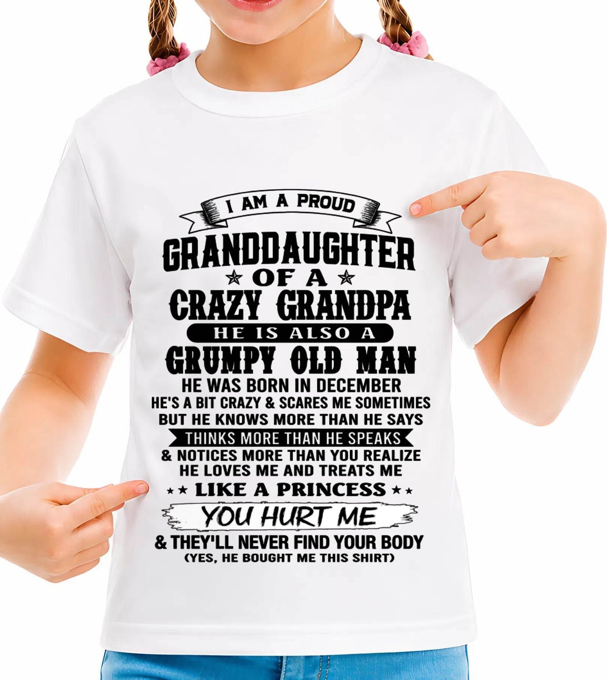 DECEMBER - PROUD GRANDDAUGHTER OF A CRAZY GRANDPA - FROM GRANDPA - TLEE12 (SKU2607-114-12)