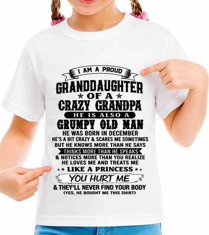 DECEMBER - PROUD GRANDDAUGHTER OF A CRAZY GRANDPA - FROM GRANDPA - TLEE12 (SKU2607-114-12)
