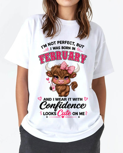 FEBRUARY BORN CONFIDENCE TEE - FOR WOMEN - TLEE02 (SKU2608-118-02)
