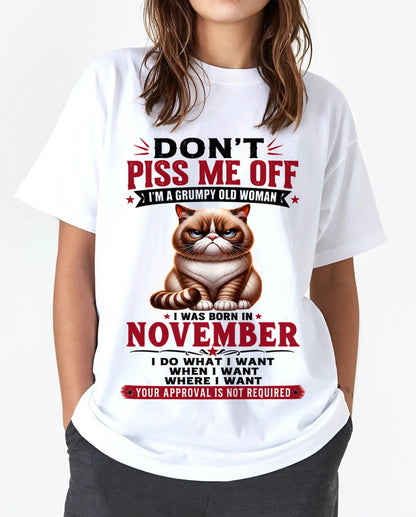 NOVEMBER – ZERO PATIENCE FUNNY CAT - FOR WOMEN - TLEE11 (SKU2608-291-11)
