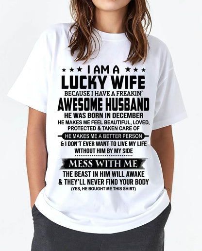 DECEMBER BORN HUSBAND'S LUCKY WIFE - FROM HUSBAND - TLEE12 (SKU2605-97-12)