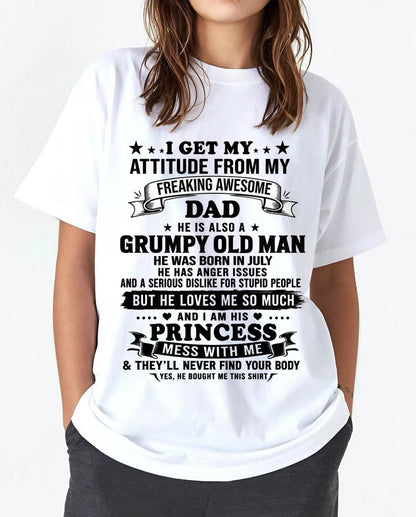 JULY - AWESOME DAD PRINCESS SHIRT - FROM DAD - TLEE07 (SKU2607-352-07)