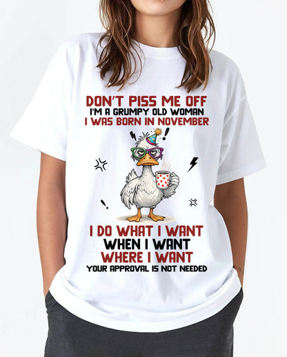 NOVEMBER BORN – FEISTY WOMAN, DON’T TEST ME, I LIVE MY WAY - FOR WOMEN - TLEE11 (SKU2603-333-11)