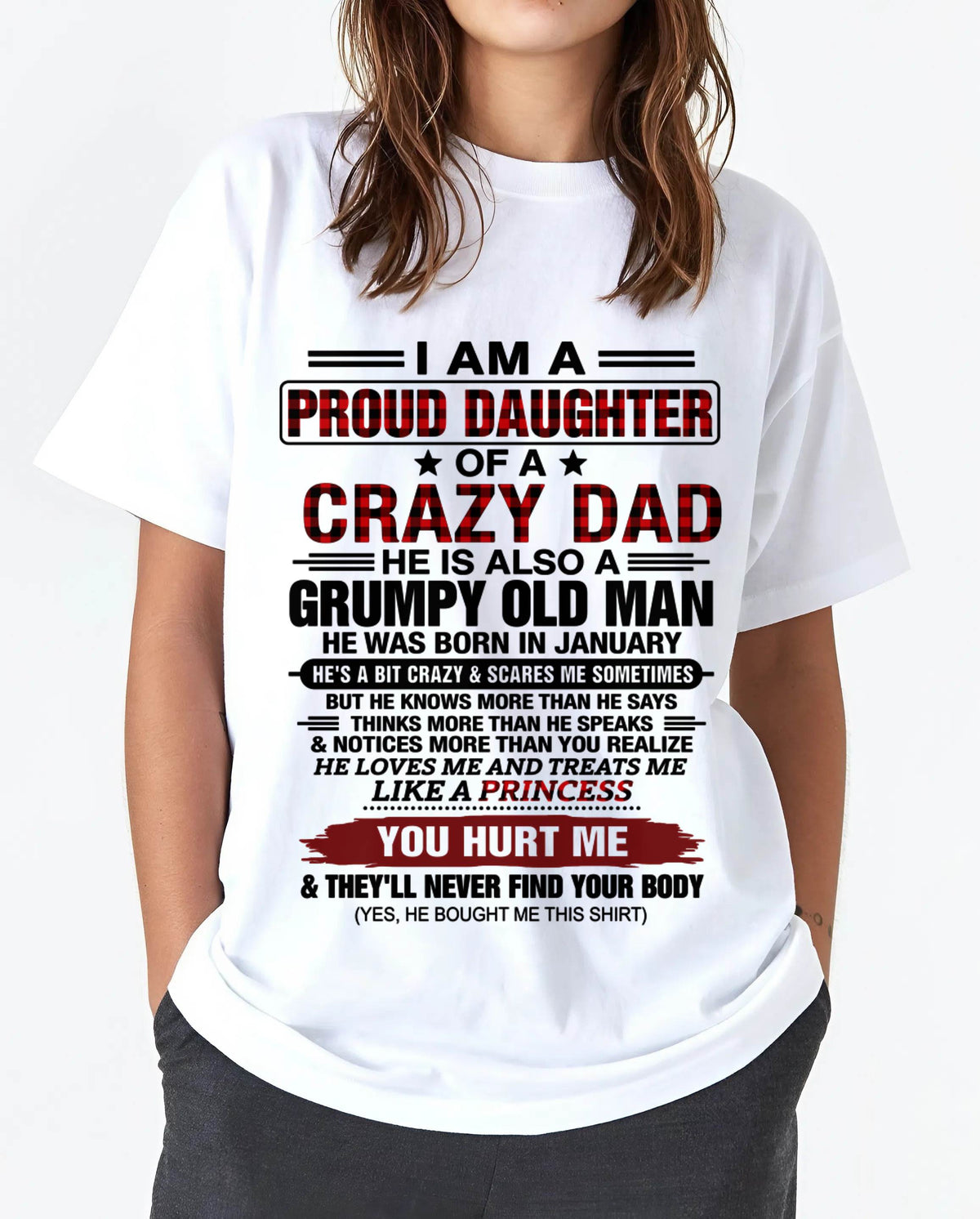 JANUARY - BEST DAD BEST DAUGHTER SHIRT - FROM DAD - TLEE01 (SKU2608-27-01)