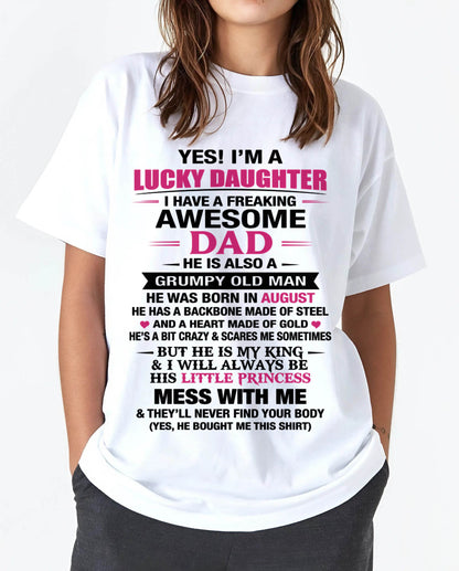 AUGUST - A LUCKY DAUGHTER – DADDY’S LITTLE PRINCESS - FROM DAD - TLEE08 (SKU2604-16-08)
