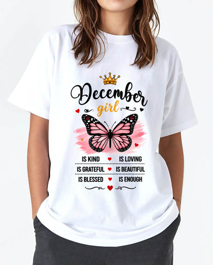DECEMBER GIRL BUTTERFLY SHIRT - FOR WOMEN - TLEE12 (SKU2608-593-12)