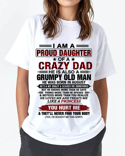 AUGUST - BEST DAD BEST DAUGHTER SHIRT - FROM DAD - TLEE08 (SKU2608-27-08)