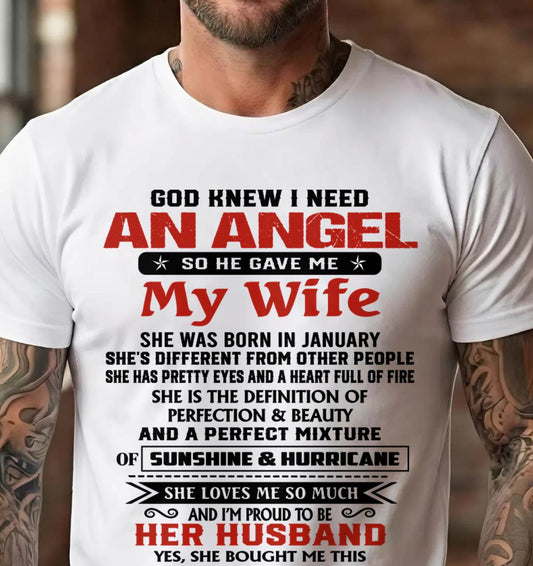 JANUARY - GOD KNEW I NEEDED AN ANGEL SO HE GAVE ME MY WIFE - FROM WIFE - TLEE01 (SKU26T-01-54-01)