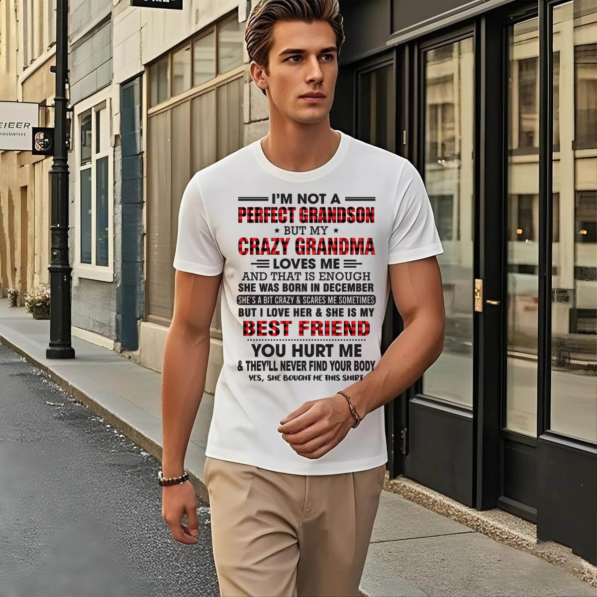 DECEMBER - I’M NOT A PERFECT GRANDSON BUT MY CRAZY GRANDMA LOVES ME AND THAT IS ENOUGH - FROM GRANDMA - TLEE12 (SKU10-167-12)
