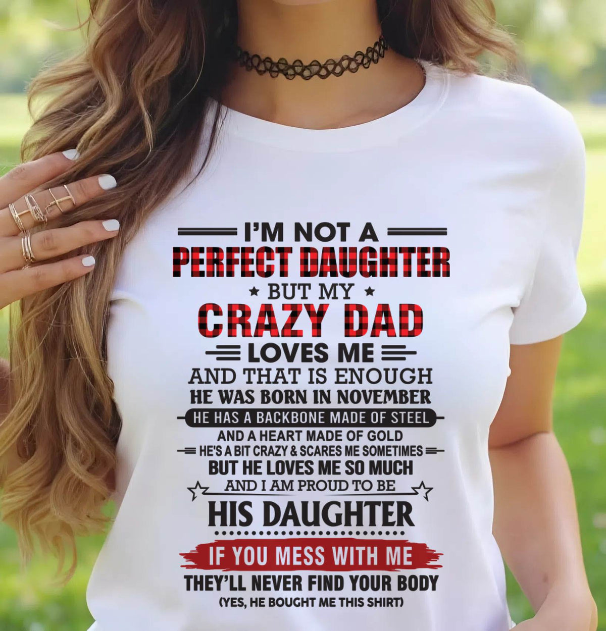 NOVEMBER - DAUGHTER OF A CRAZY DAD SHIRT - FROM DAD - TLEE11 (SKU2606-115-11)