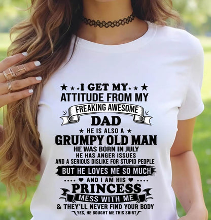 JULY - AWESOME DAD PRINCESS SHIRT - FROM DAD - TLEE07 (SKU2607-352-07)