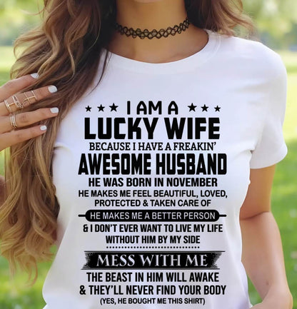 NOVEMBER BORN HUSBAND'S LUCKY WIFE - FROM HUSBAND - TLEE11 (SKU2605-97-11)