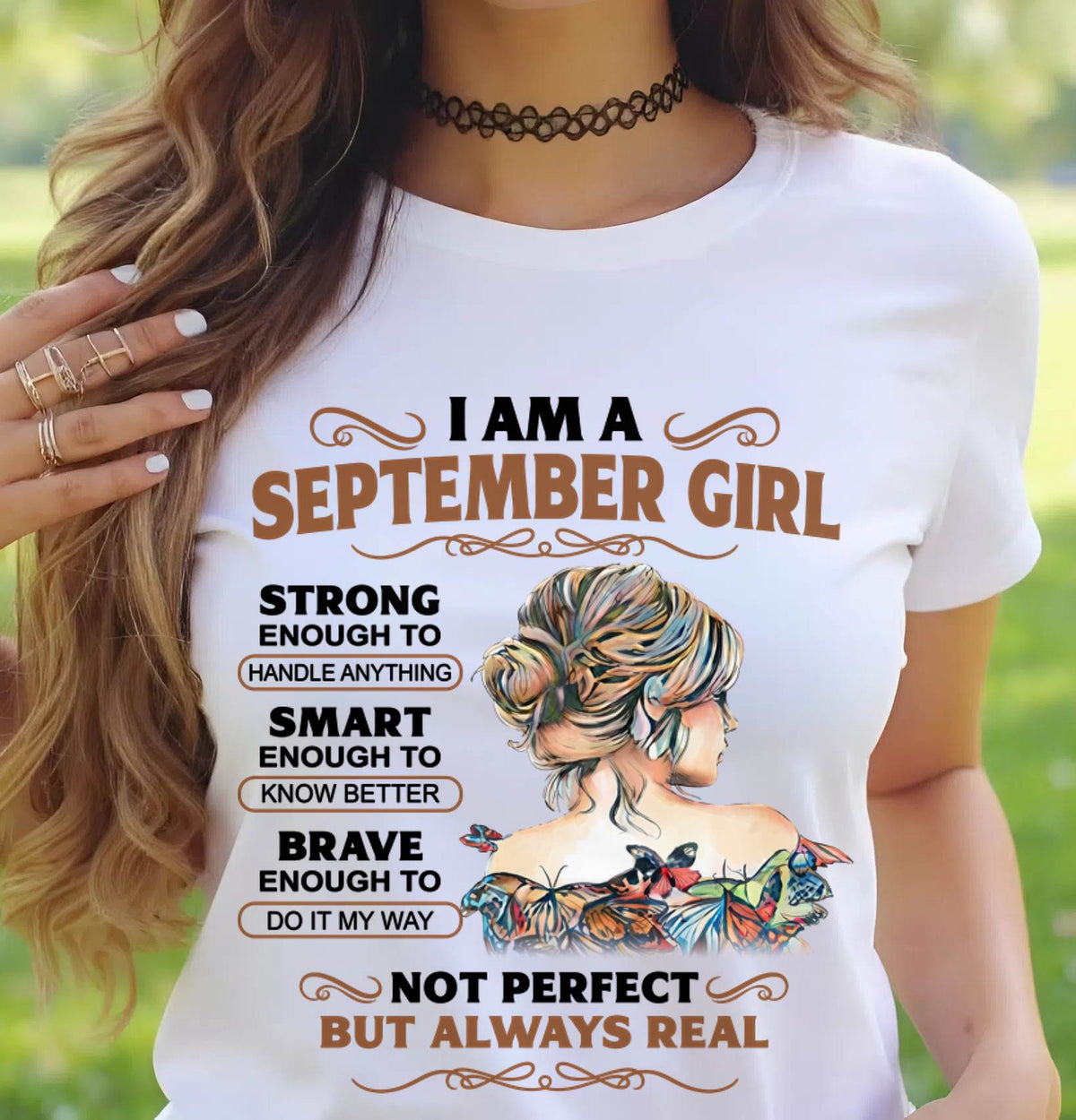 SEPTEMBER – INSPIRATIONAL WOMEN’S SHIRT NOT PERFECT BUT REAL - FOR WOMEN - TLEE09 (SKU2604-159-09)