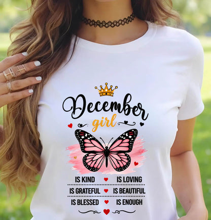 DECEMBER GIRL BUTTERFLY SHIRT - FOR WOMEN - TLEE12 (SKU2608-593-12)
