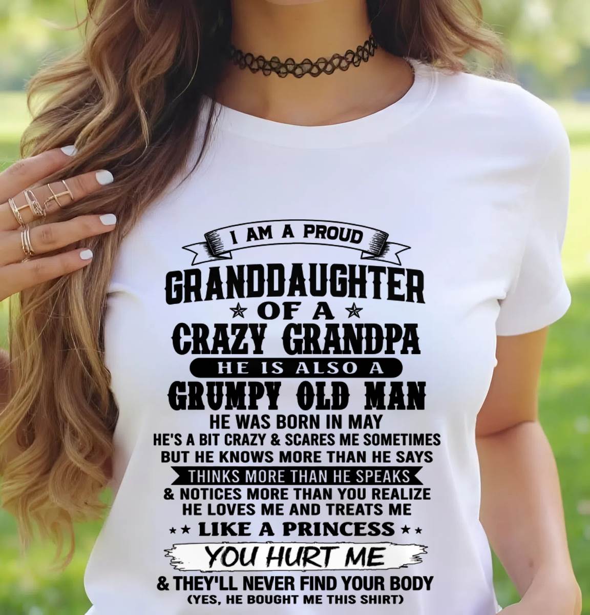 MAY - PROUD GRANDDAUGHTER OF A CRAZY GRANDPA - FROM GRANDPA - TLEE05 (SKU2607-114-05)