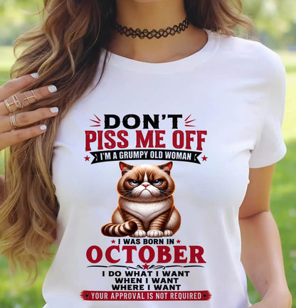 OCTOBER – ZERO PATIENCE FUNNY CAT - FOR WOMEN - TLEE10 (SKU2608-291-10)