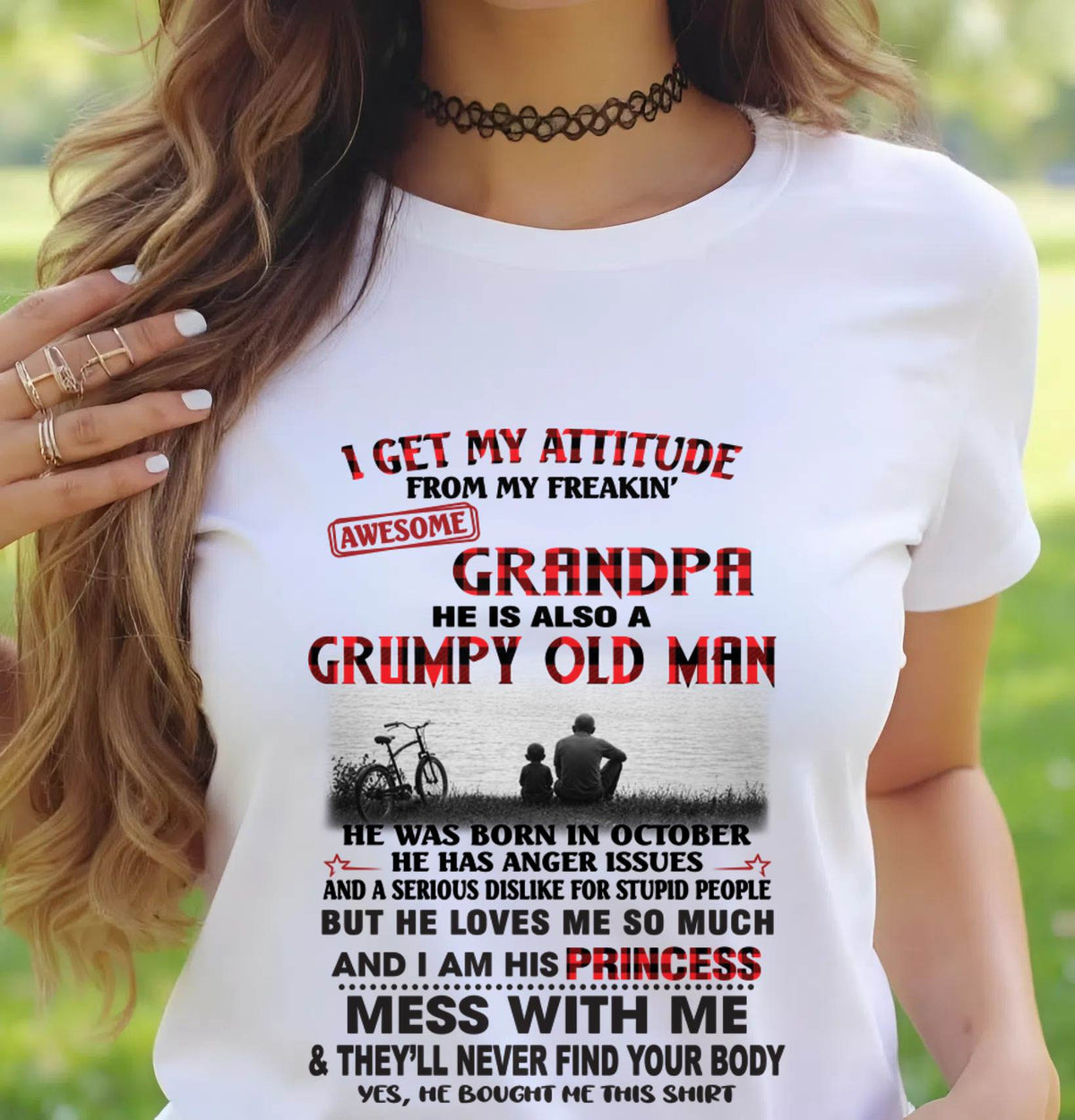OCTOBER GRANDPA - GRUMPY • AWESOME • PROTECTIVE - FROM GRANDPA - TLEE10 (SKU2605-176-10)