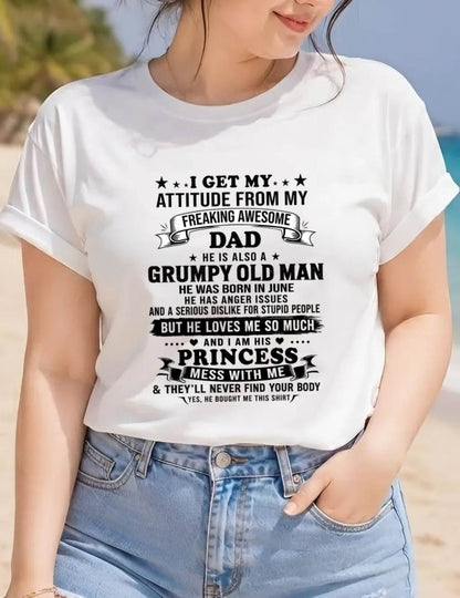 JUNE - AWESOME DAD PRINCESS SHIRT - FROM DAD - TLEE06 (SKU2607-352-06)