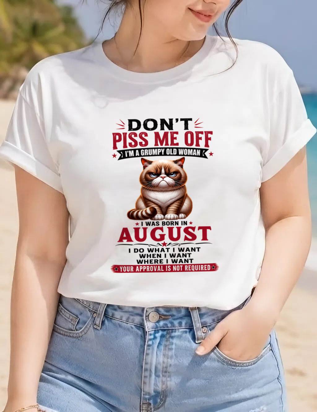 AUGUST – ZERO PATIENCE FUNNY CAT - FOR WOMEN - TLEE08 (SKU2608-291-08)