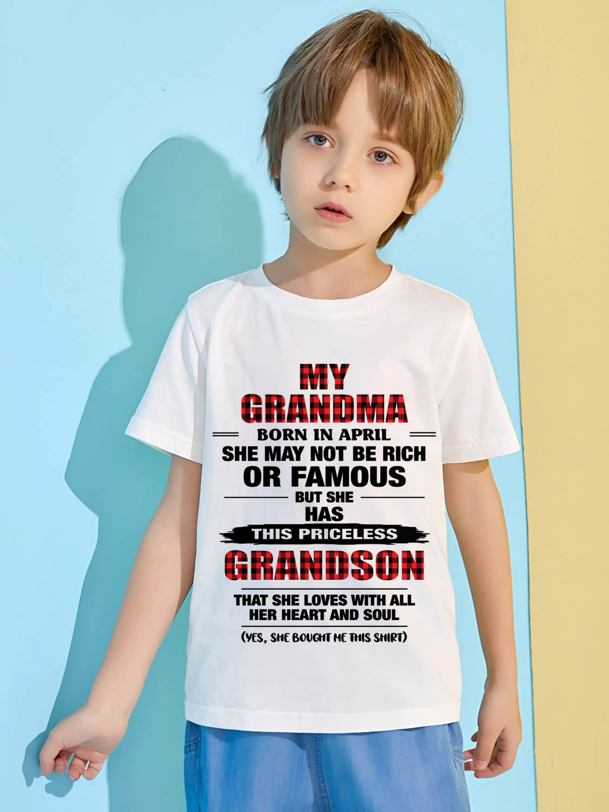 APRIL GRANDMA LOVES ME – PRICELESS GRANDSON GIFT- FROM GRANDMA - TLEE04 (SKU2604-260-04)