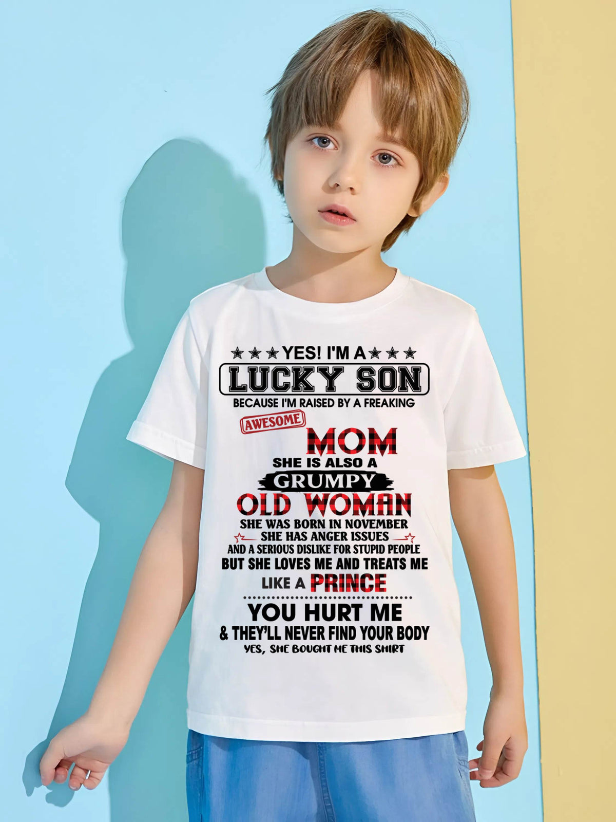 NOVEMBER - LUCKY SON – PROUD TO BE RAISED BY AN AWESOME MOM - FROM MOM - TLEE11 (SKU2603-106-11)