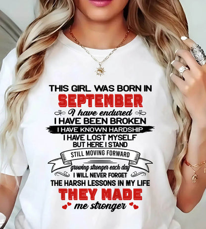 SEPTEMBER - EVERY HARD LESSON MADE ME STRONGER - FOR WOMEN - TLEE09 (SKU2602-22-09)