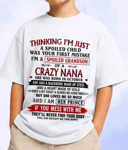 OCTOBER - NANA LOVES HER GRANDSON SHIRT - FROM GRANDMA - TLEE10 (SKU2608-28-10)