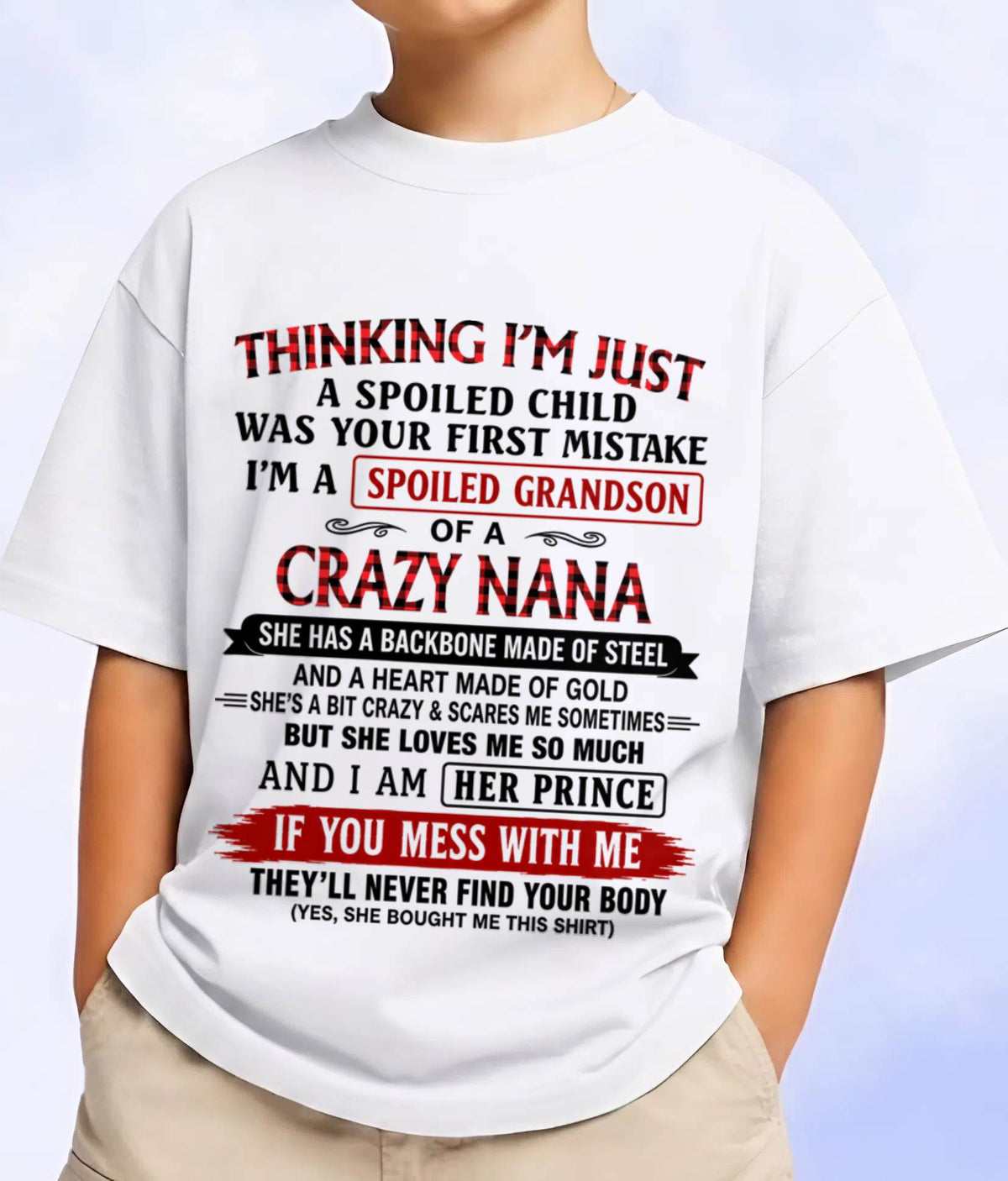 NANA LOVES HER GRANDSON SHIRT - FROM GRANDMA - TLEE00 (SKU2608-28-00)