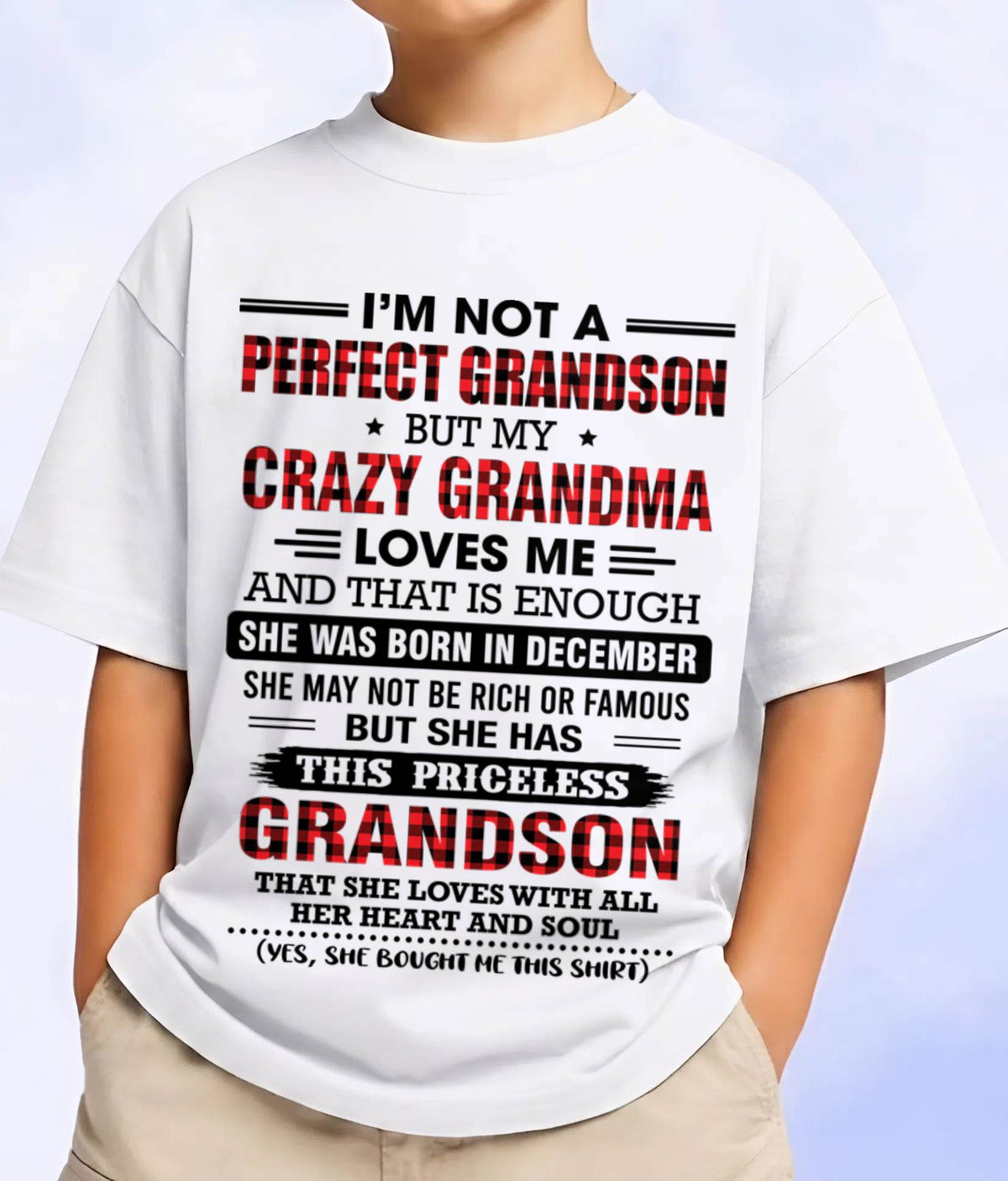 DECEMBER - NOT PERFECT, JUST GRANDMA’S FAVORITE GRANDSON - FROM GRANDMA - TLEE12 (SKU2606-362-12)