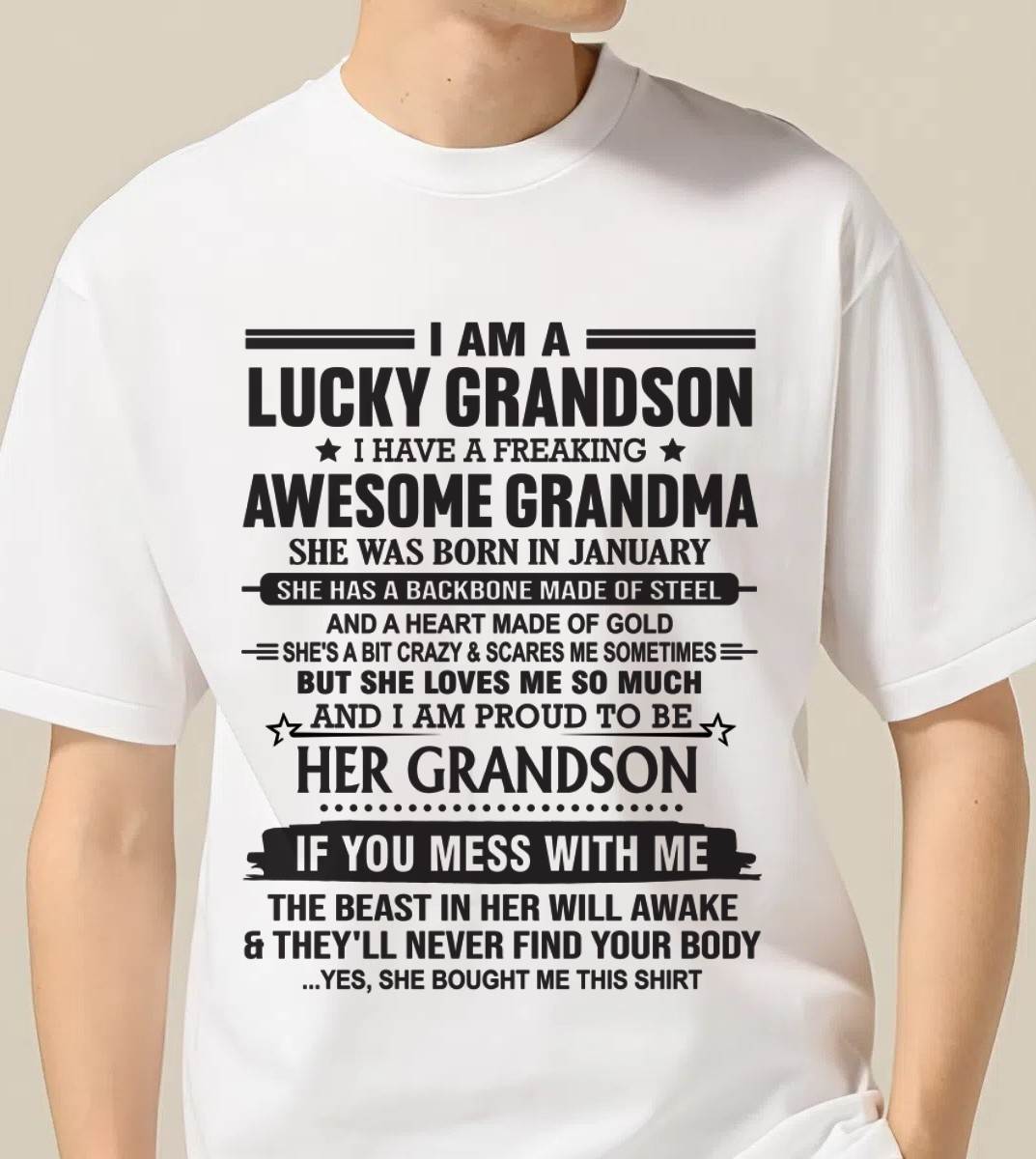 JANUARY - GRANDSON OF A STRONG & LOVING GRANDMA - FROM GRANDMA - TLEE01 (SKU11-154-01)