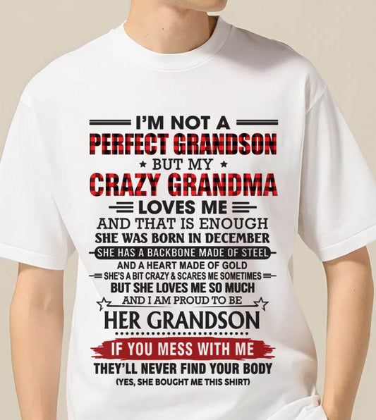DECEMBER - I’M NOT PERFECT, BUT MY CRAZY GRANDMA LOVES ME - FROM GRANDMA - TLEE12 (SKU26T-01131-12)