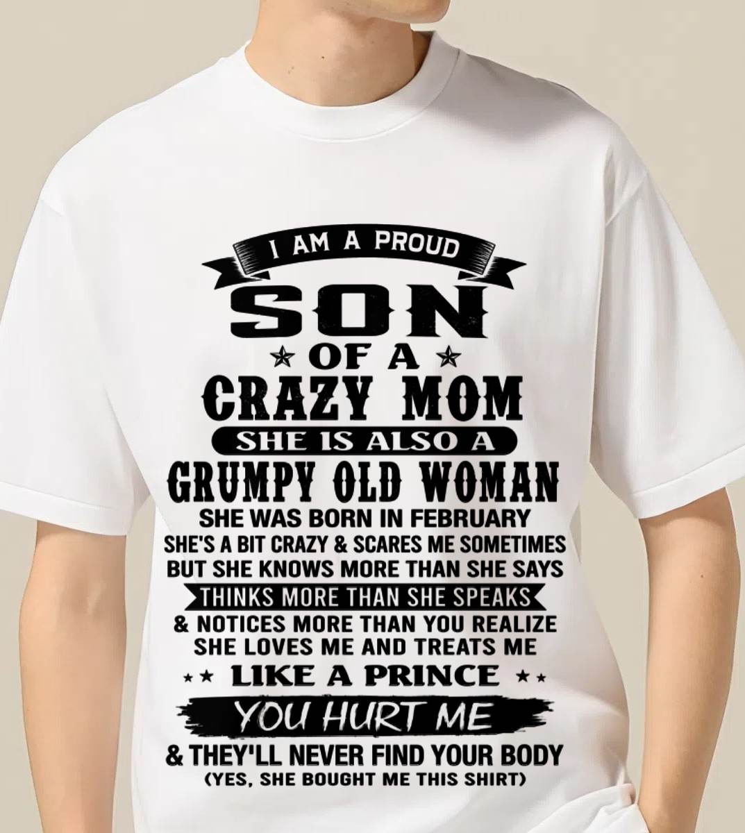 FEBRUARY - PROUD SON OF A FREAKIN' AWESOME MOM - FROM MOM - TLEE02 (SKU2607-60-02)