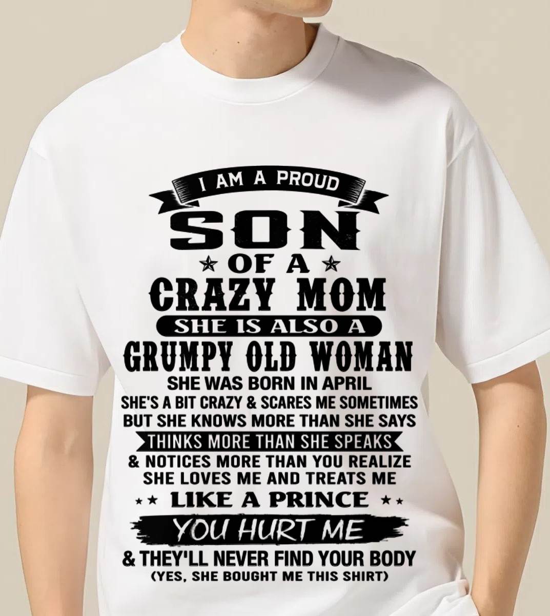 APRIL - PROUD SON OF A FREAKIN' AWESOME MOM - FROM MOM - TLEE04 (SKU2607-60-04)