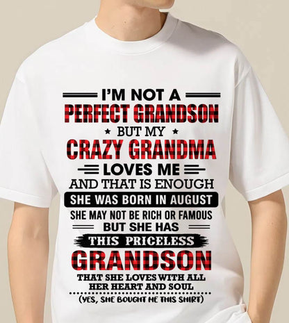 AUGUST - NOT PERFECT, JUST GRANDMA’S FAVORITE GRANDSON - FROM GRANDMA - TLEE08 (SKU2606-362-08)