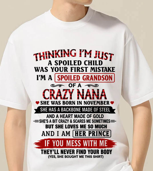 NOVEMBER - NANA LOVES HER GRANDSON SHIRT - FROM GRANDMA - TLEE11 (SKU2608-28-11)