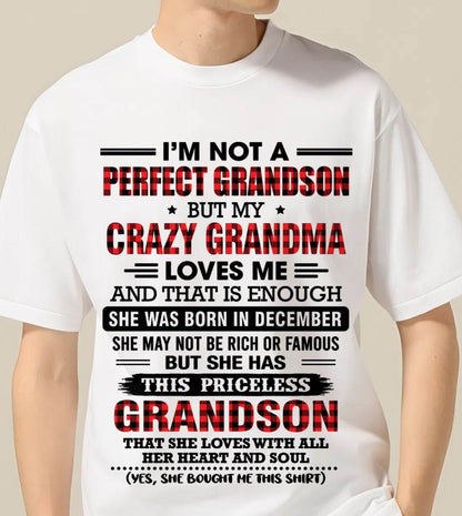 DECEMBER - NOT PERFECT, JUST GRANDMA’S FAVORITE GRANDSON - FROM GRANDMA - TLEE12 (SKU2606-362-12)