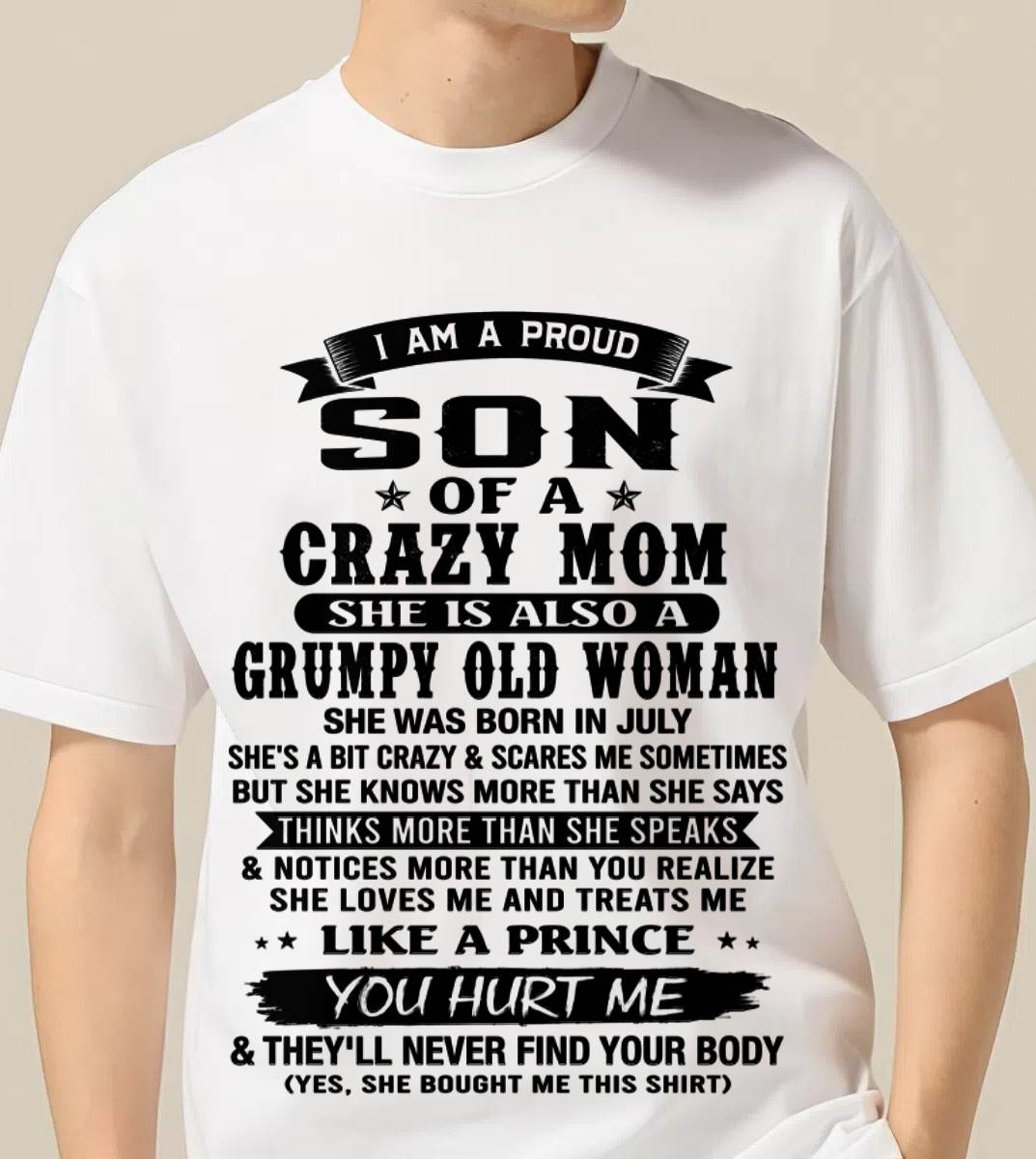 JULY - PROUD SON OF A FREAKIN' AWESOME MOM - FROM MOM - TLEE07 (SKU2607-60-07)