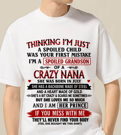 JULY - NANA LOVES HER GRANDSON SHIRT - FROM GRANDMA - TLEE07 (SKU2608-28-07)