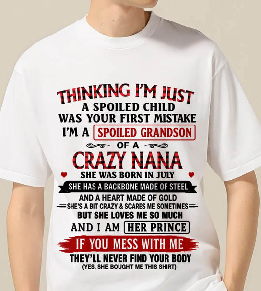 JULY - NANA LOVES HER GRANDSON SHIRT - FROM GRANDMA - TLEE07 (SKU2608-28-07)