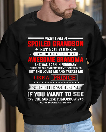 FEBRUARY - SPOILED GRANDSON BUT NOT YOURS – PROUD TREASURE OF AN AWESOME GRANDMA - FROM GRANDMA - TLEE02 (SKU2604-186-02)