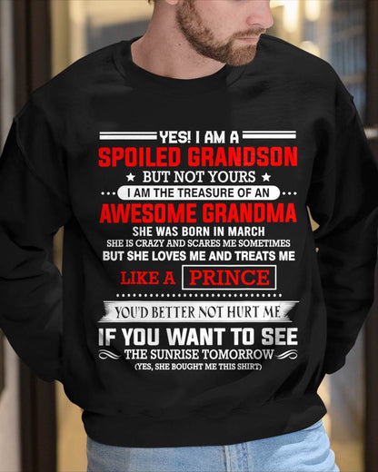 MARCH - SPOILED GRANDSON BUT NOT YOURS – PROUD TREASURE OF AN AWESOME GRANDMA - FROM GRANDMA - TLEE03 (SKU2604-186-03)