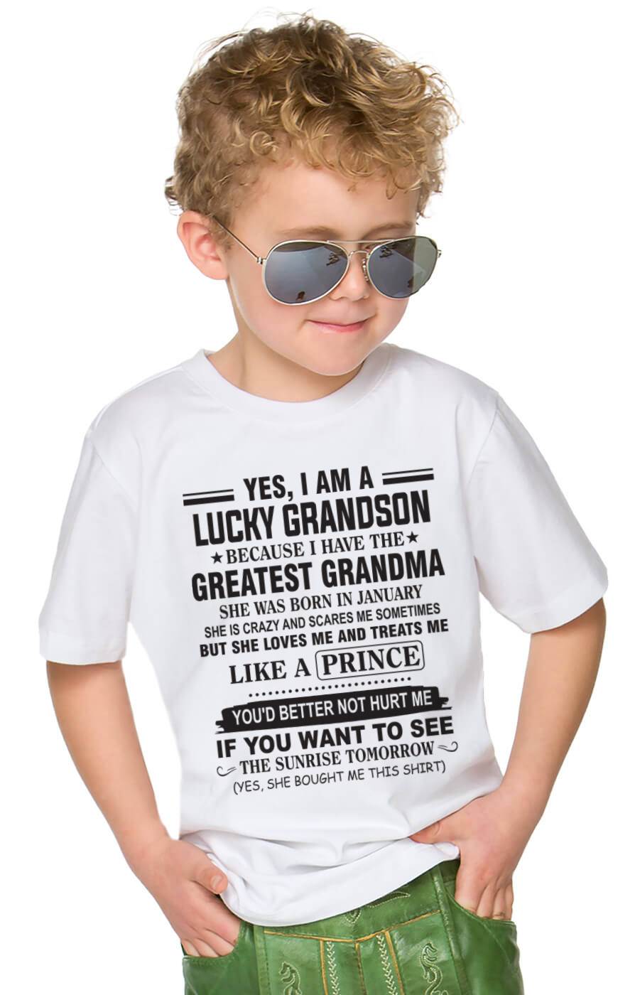 JANUARY - YES, I AM A LUCKY GRANDSON BECAUSE I HAVE THE GREATEST GRANDMA - FROM GRANDMA - TLEE01 (SKU10-84-01)