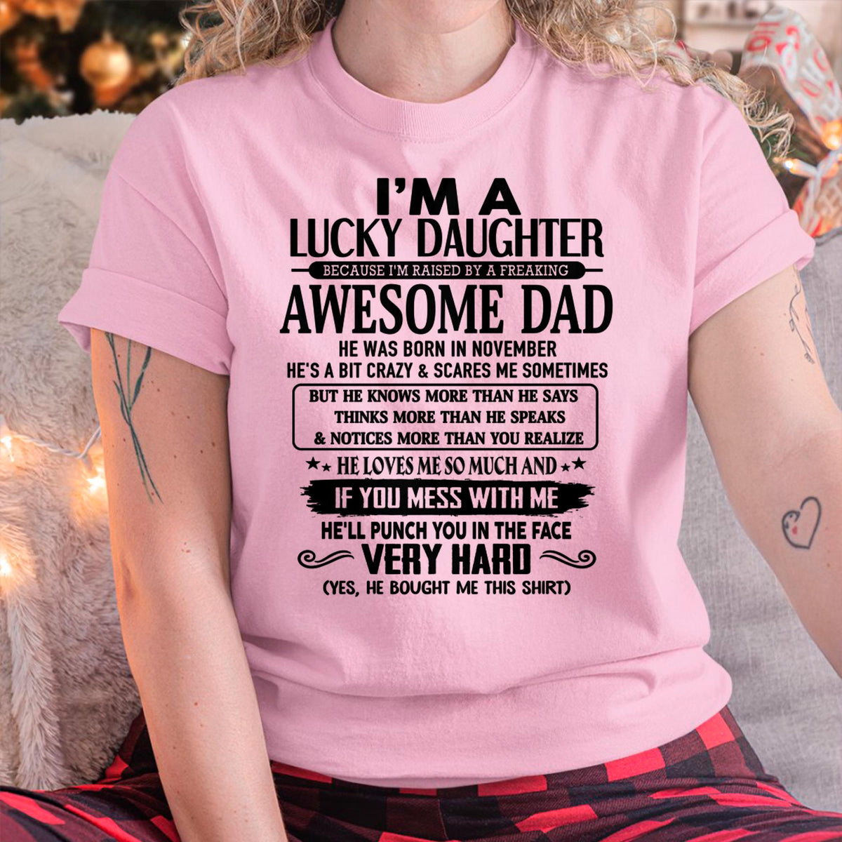 December - I'm Lucky Daughter - Gift for Daughter from Dad - TLEE12 (SKU-TLUCKYDD-12)