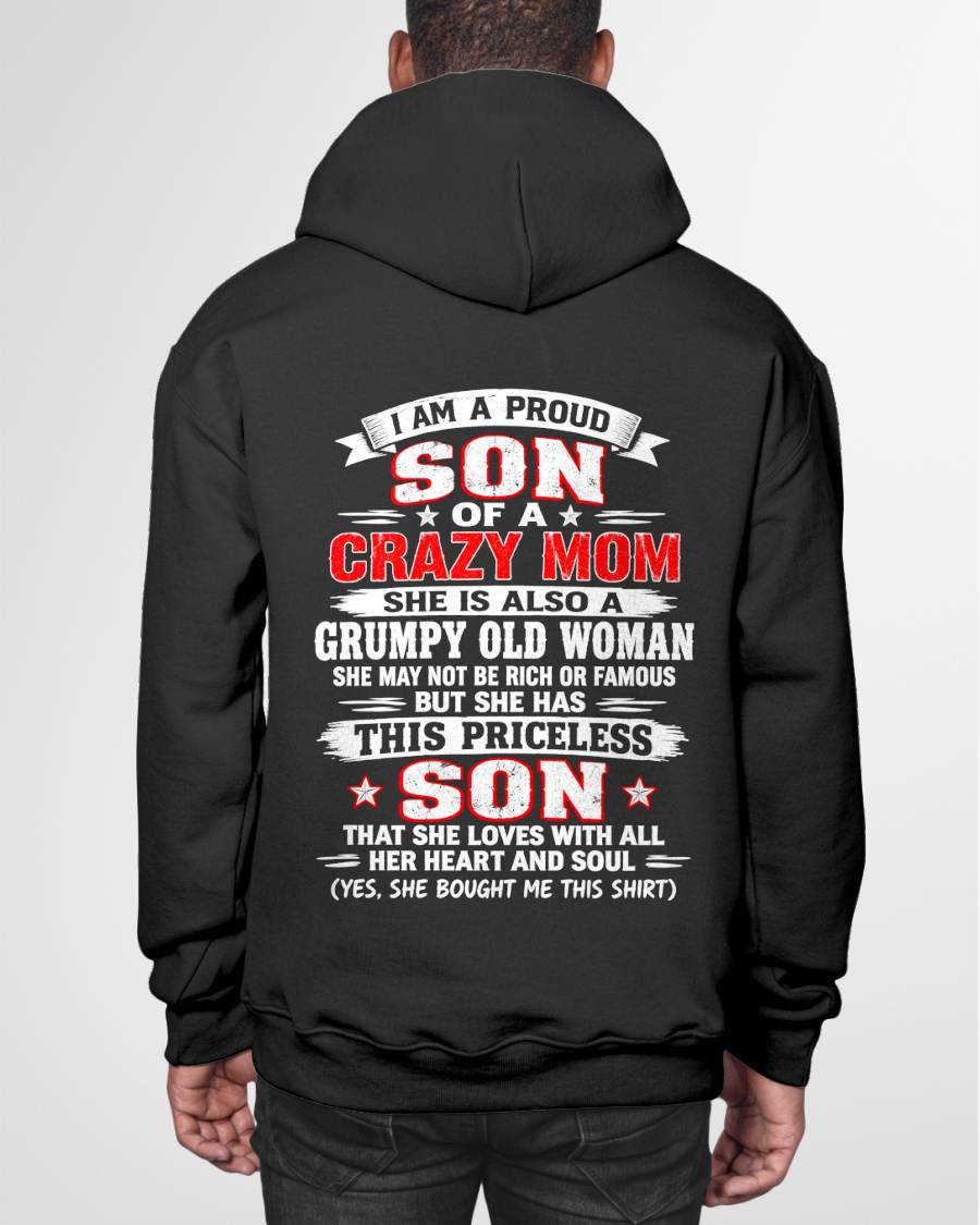 CRAZY MOM & PROUD SON SHIRT - FROM MOM - TLEE00 (SKU2610-744-00)