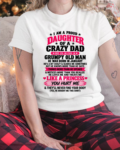 JANUARY - PROUD DAUGHTER OF A CRAZY DAD - FROM DAD - TLEE01 (SKU2610-540-01)