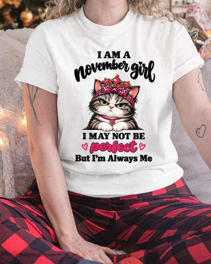 NOVEMBER GIRL CAT SHIRT – ALWAYS ME - FOR WOMEN - TLEE11 (SKU2610-100-11)