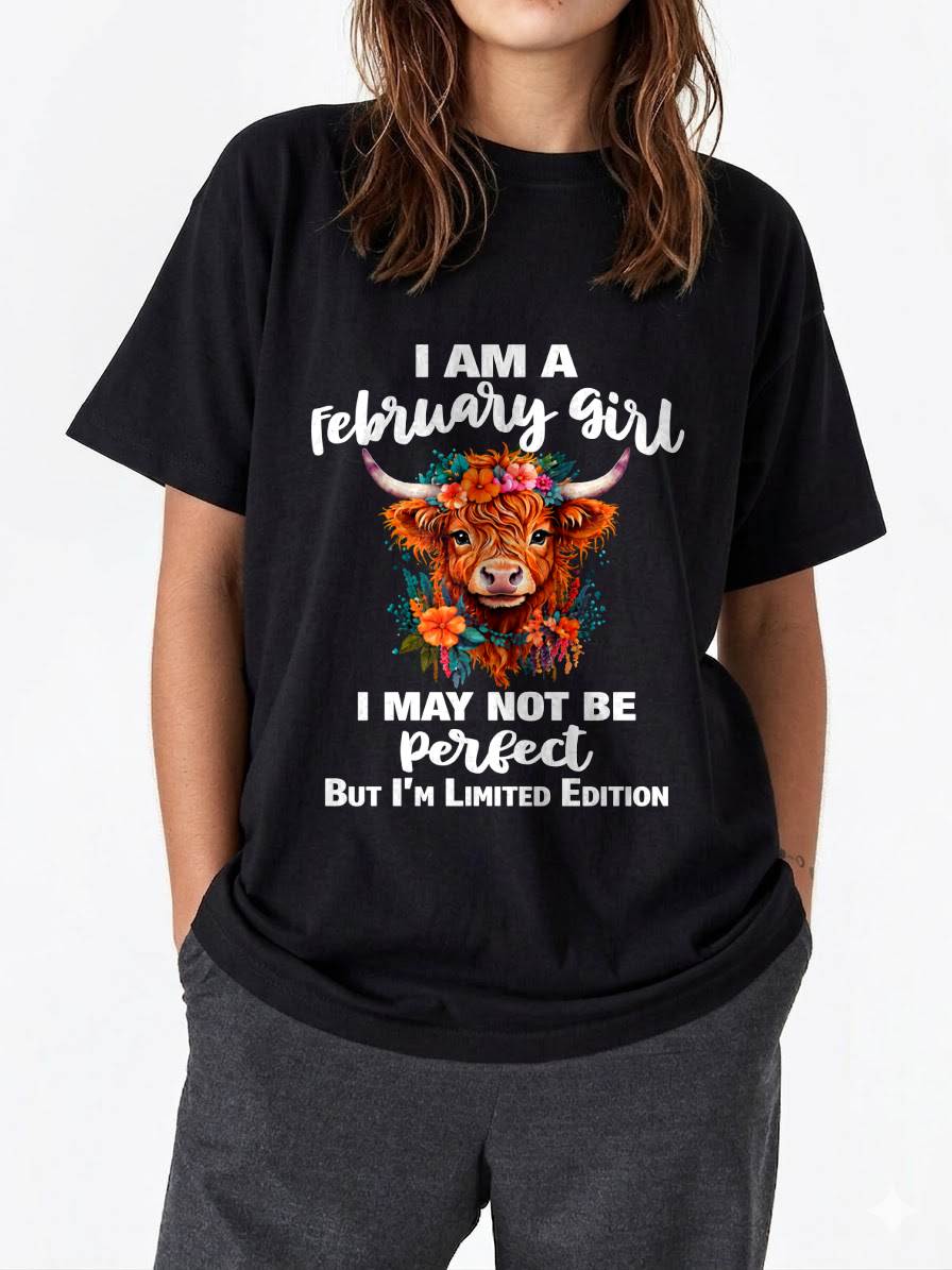 FEBRUARY GIRL ONE OF A KIND TEE - FOR WOMEN - TLEE02 (SKU2607-296-02)