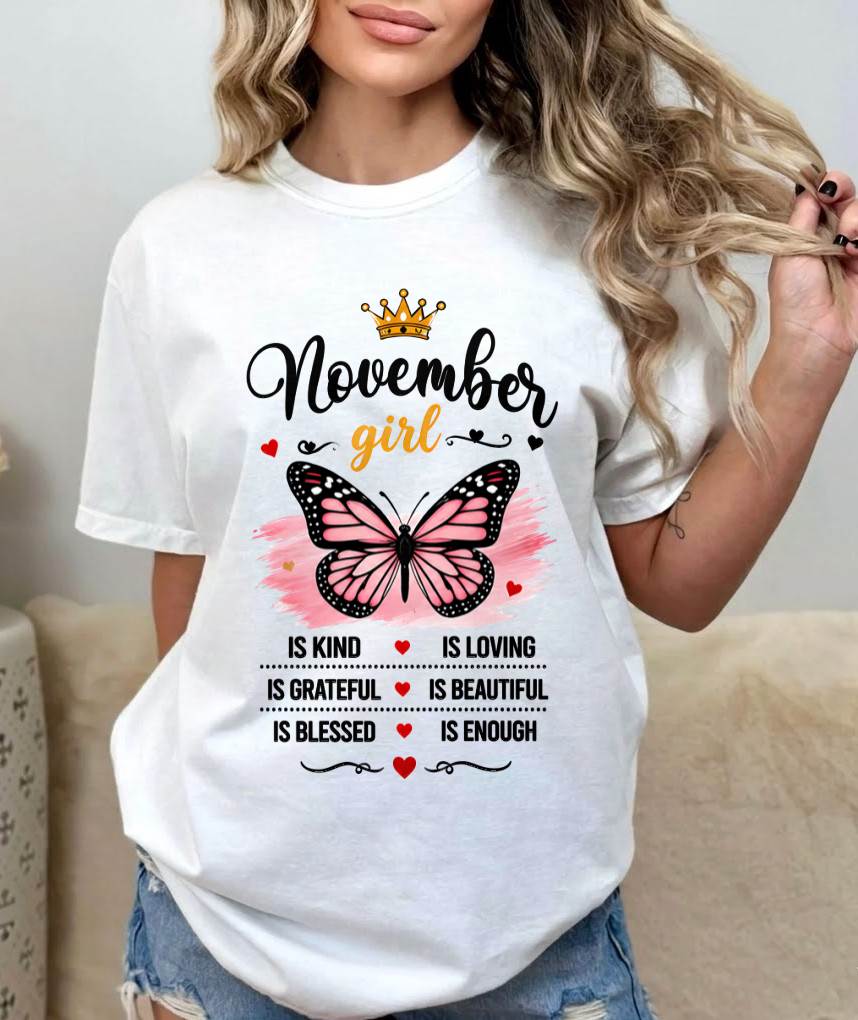 NOVEMBER GIRL BUTTERFLY SHIRT - FOR WOMEN - TLEE11 (SKU2608-593-11)